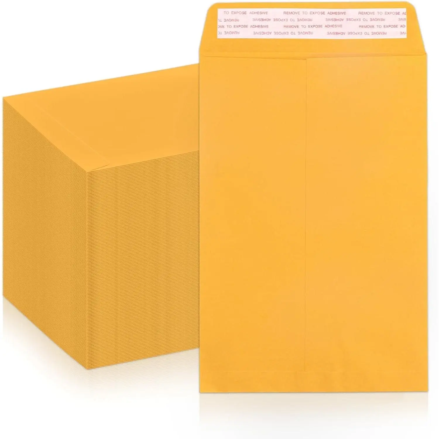 6x9 Self Seal Catalog Envelopes, 250 Pack - Brown Kraft Manila Envelopes for Mailing, 100GSM Paper
