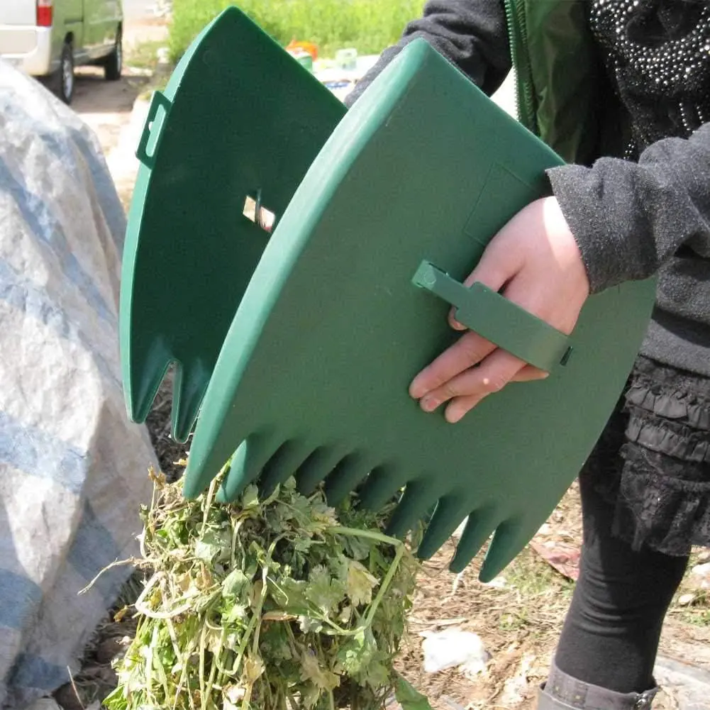 Leaves Grabber, 2 count Handheld Hazelnut Leaf Scoop,  Lawn  Fallen Collection Garden and Yard Leaf Scoops Hand Rakes  to Pick Up Leaves, Grass Clippings, Trash
