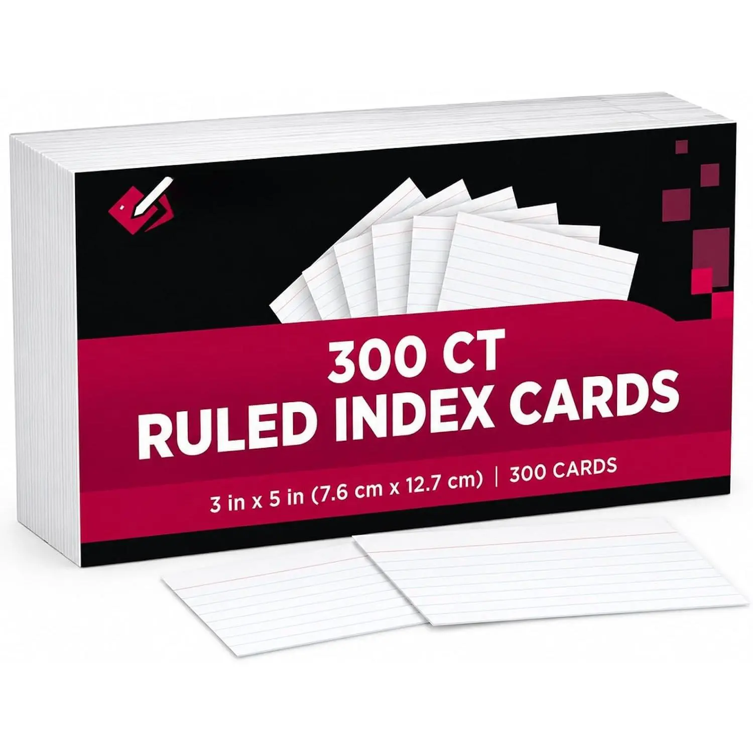 Index Cards 3x5 300 Pack, Lined Flash Cards Wide Ruled Study Notecards with Blank , Thick Note Cards for Studying, Vocabulary Flashcards, School & Office Supplies