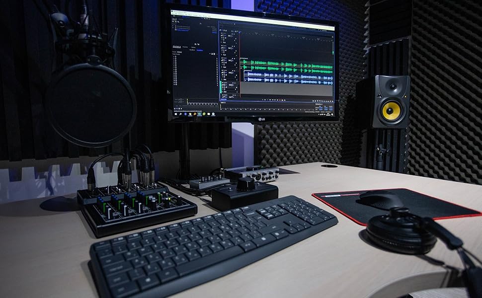 4 PCS Acoustic Panels,48''X24''X2'' Egg Crate Foam Soundproof Foam Wall Panels,High Density Fireproof Noise Cancelling Foam Studio Foam Panel,Noise (Black)