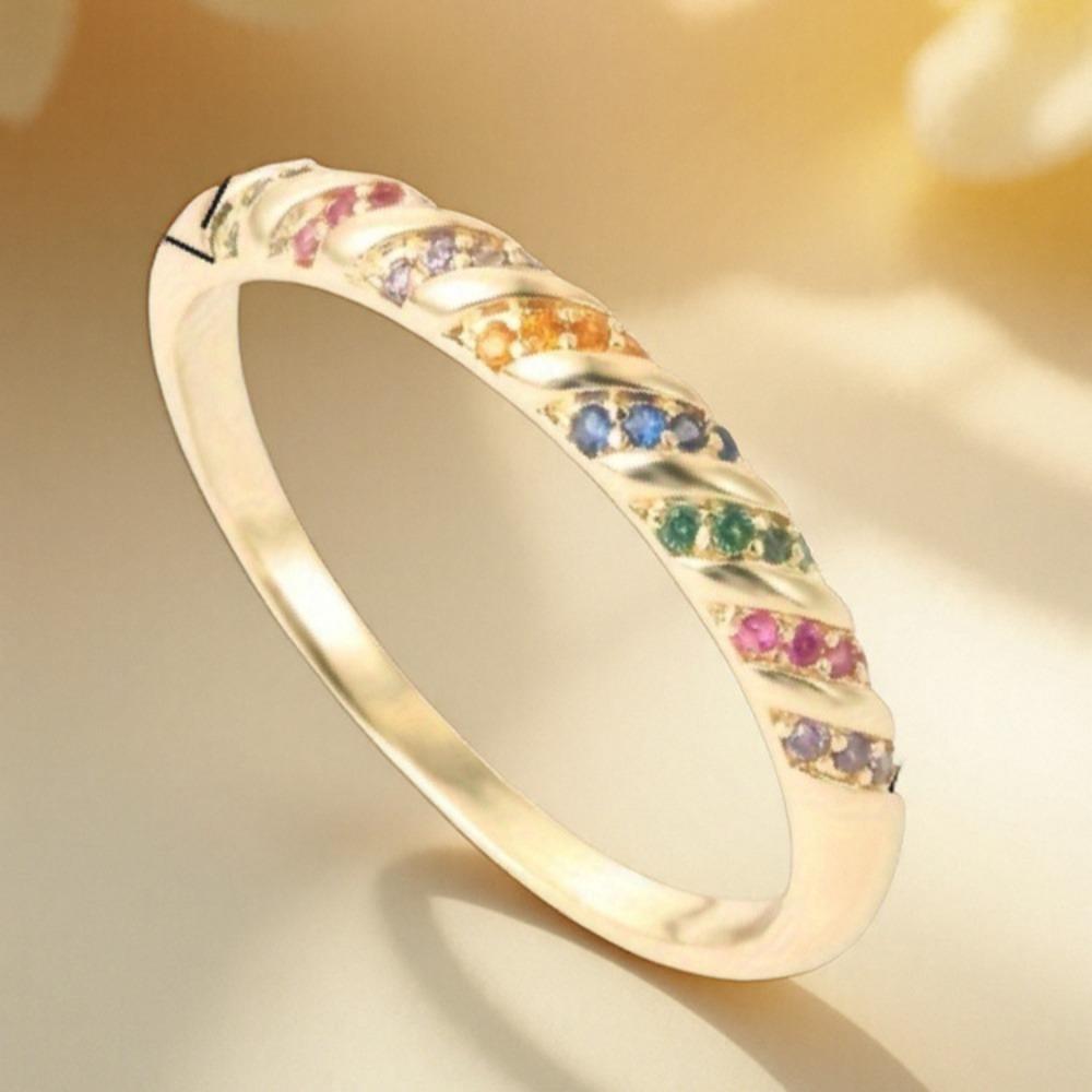 Minimalist Colorful Dopamine Cute Ring, Engagement Wedding Anniversary Birthstone Jewelry for Girls and Women, High-Quality Daily Casual Wear, Valentine’s Day Christmas Gift