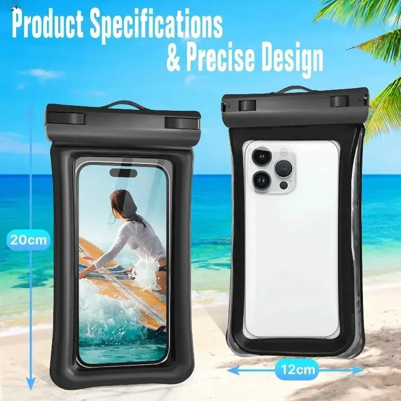 2026 Summervibes 2Pcs IPX8 Floating Clear Waterproof Phone Pouch, Universal 7 Inch Sealed Dustproof Dry Bag With Lanyard, Protective Cell Phone Sleeve For Swimming, Diving, Beach, Cruise And All Water Outdoor Trips