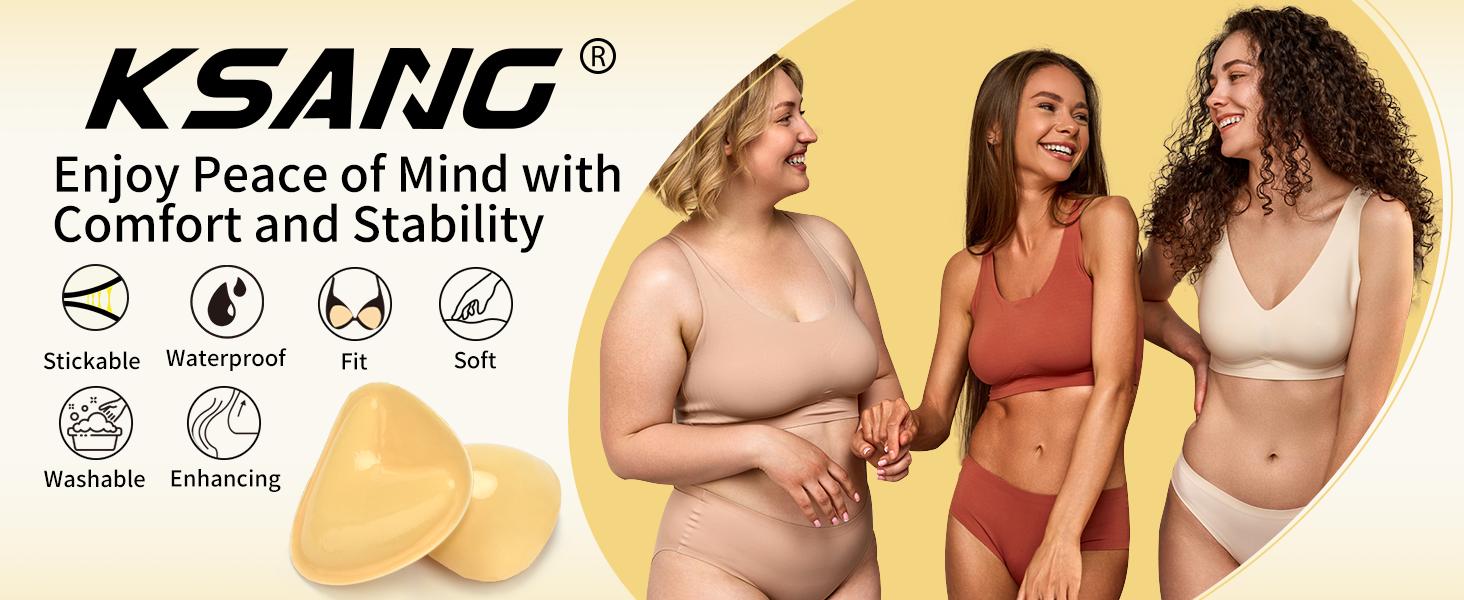 Double Sided Sticky Bra Inserts, Self Adhesive Reusable Sticky Push Up Bra Pads Inserts for Breast Lift