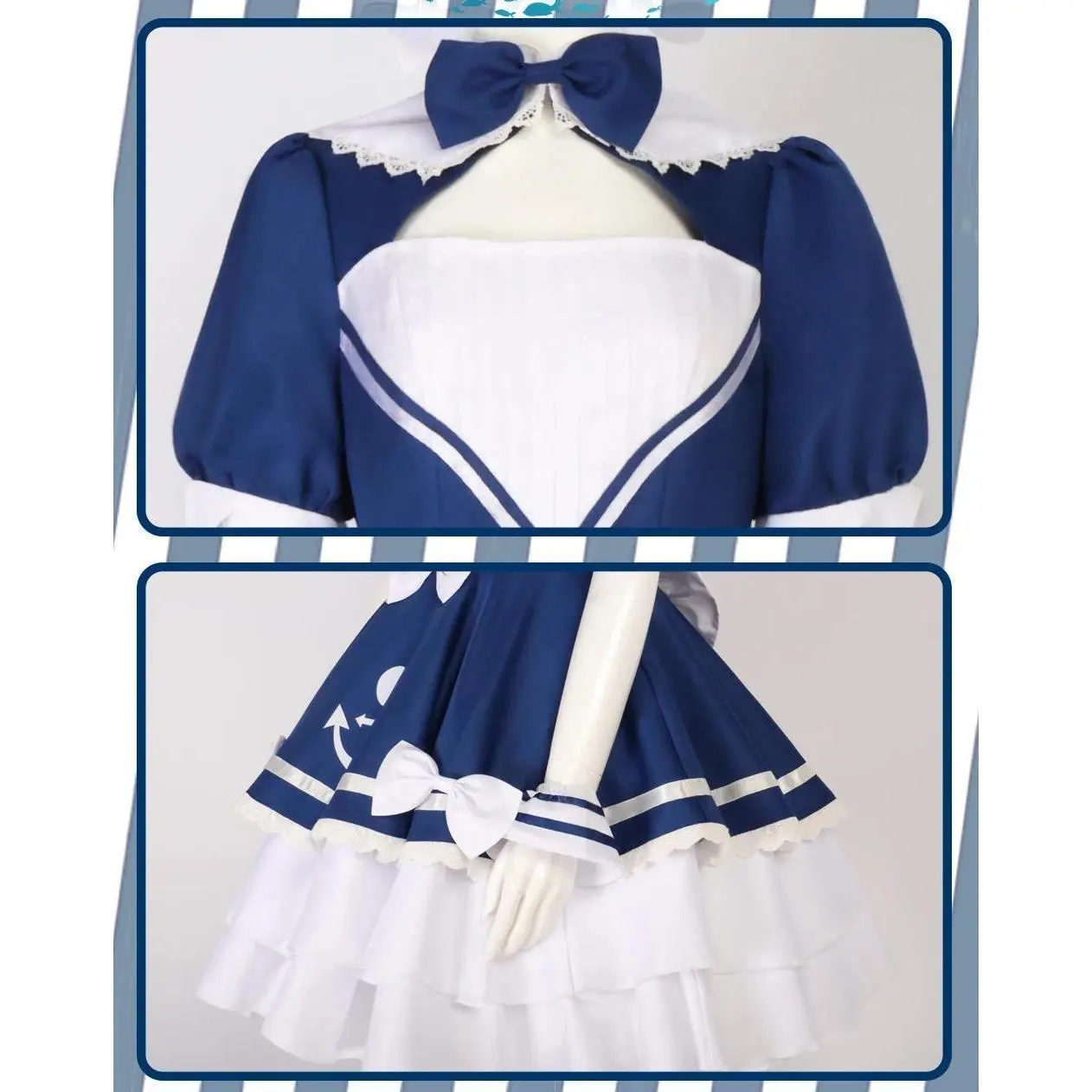 Anime VTuber Hololive Minato Aqua Cosplay Costume Women Dress Sailor Suit Lolita Uniform Halloween Masquerade Clothes