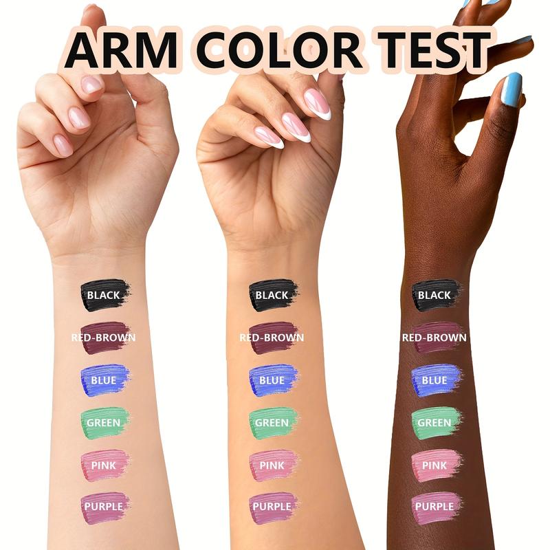 Waterproof Mascara Long-Lasting Waterproof Mascara - Volumizing, Curling,  Dirt-Resistant Formula with Vibrant Blue/Green/Pink Shades - for Everyday & Party Makeup (Halloween, Weddings, Photoshoots) - All Light Beige Types, Festival Beauty, Sleek Packagin