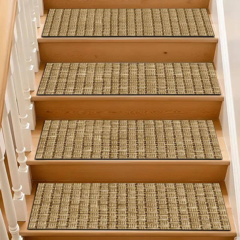 Natural Diatomaceous Earth Stair Mat, Absorbent Non-Slip Wooden Step Rug, Quick-Dry Moisture-Drain Stair Gripper, Washable Pet & Child Safe