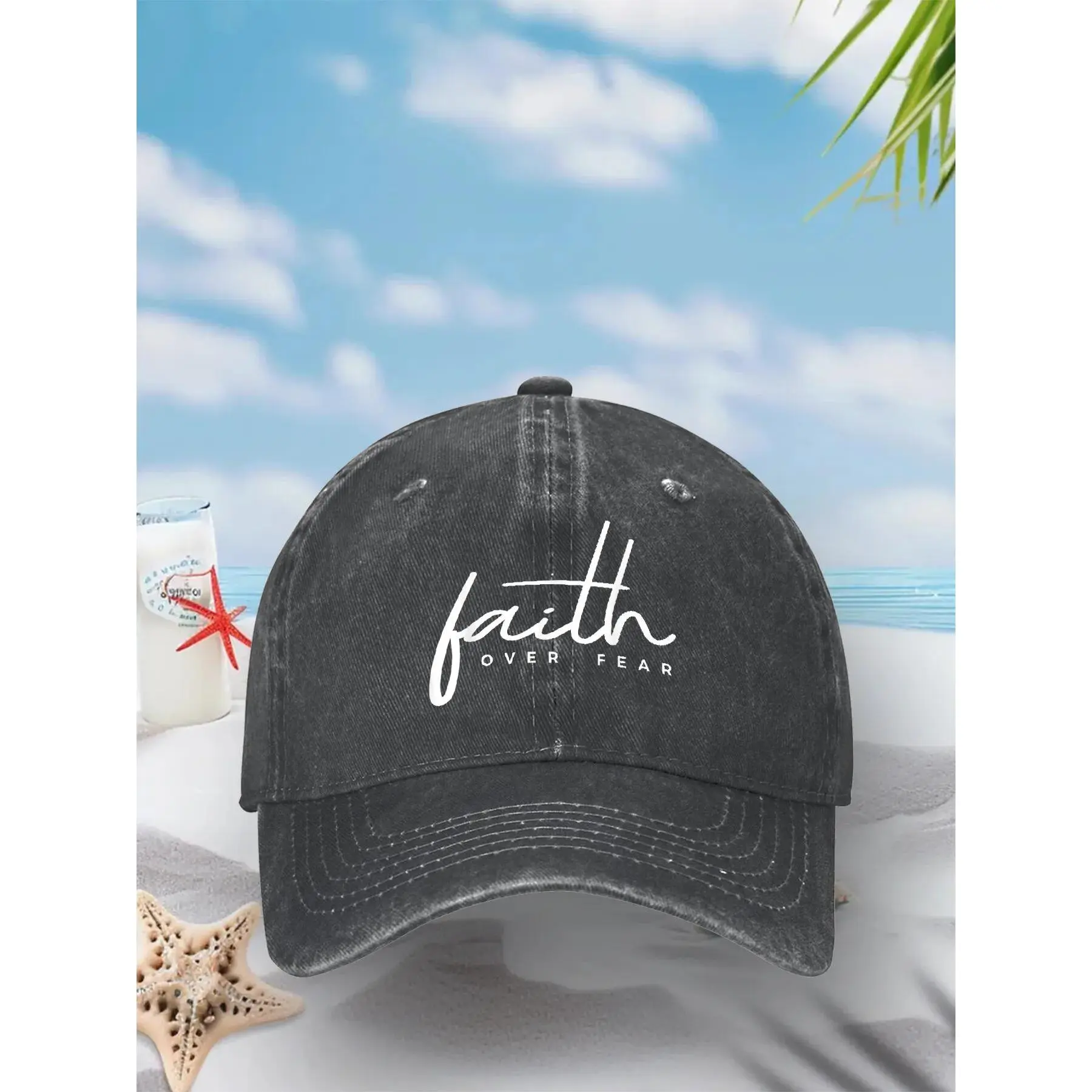 Faith Over Fear Christian Baseball Cap Tennis Skate Snapback Cap