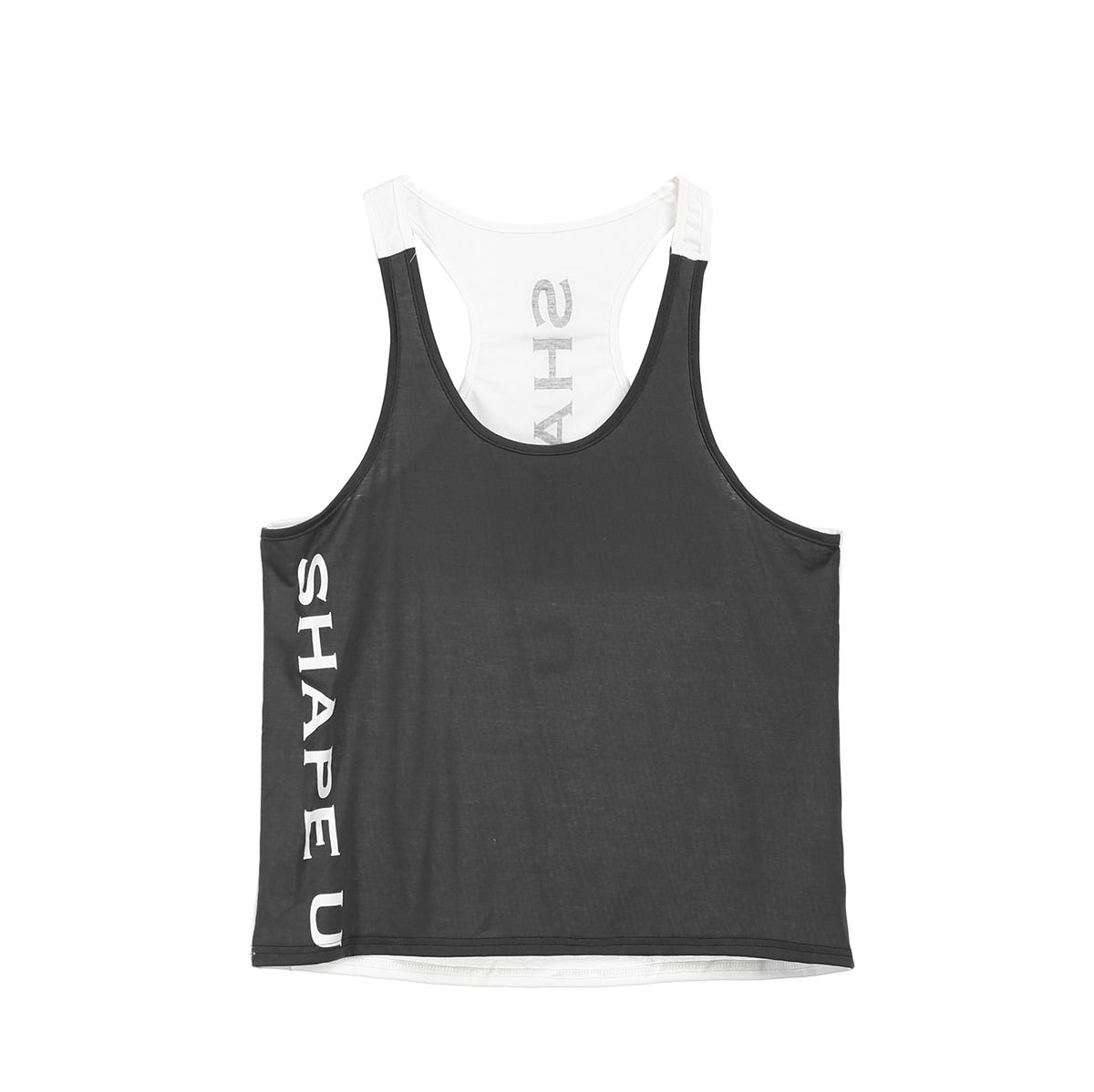 Men Solid Gym Stringer Tank Top Bodybuilding Fitness Singlets Muscle Vest Tees Sport Clothing