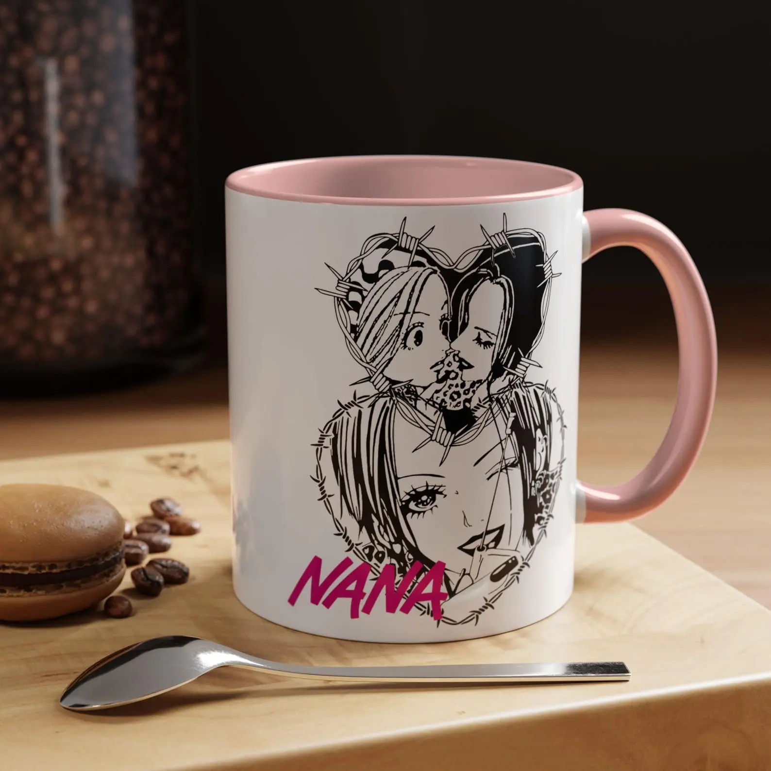 11oz Classic Round Glossy Ceramic Nana Osaki Mug - Anime Art Kitchenware Drinkware, Rock Band Anime Fan Gift Idea