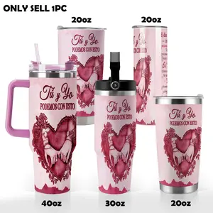 SMS - “Tú & Yo” Vaso Térmico de 20 oz/30oz/40oz – Hecho en EE. UU., Regalo de Aniversario para Él o Ella, Taza de Amor para Esposo y Esposa, Vaso Especial para Parejas y Momentos Inolvidables