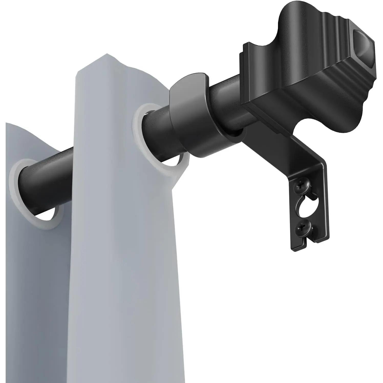 Curtain Rods for Windows 35- inch, 5/8 inch Matte Black Curtain Rod with Brackets Adjustable Telescoping for Bedroom Kitchen Study Living Room
