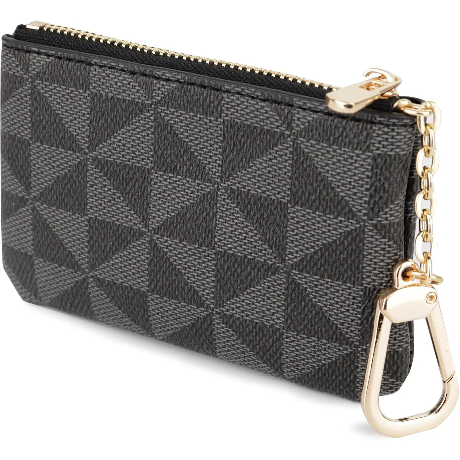 Purse Change Mini Purse Wallet with Zipper, Black | Fashionable Bag for Men Women, Key Chain Pendant Leather Classic Clutch Purse