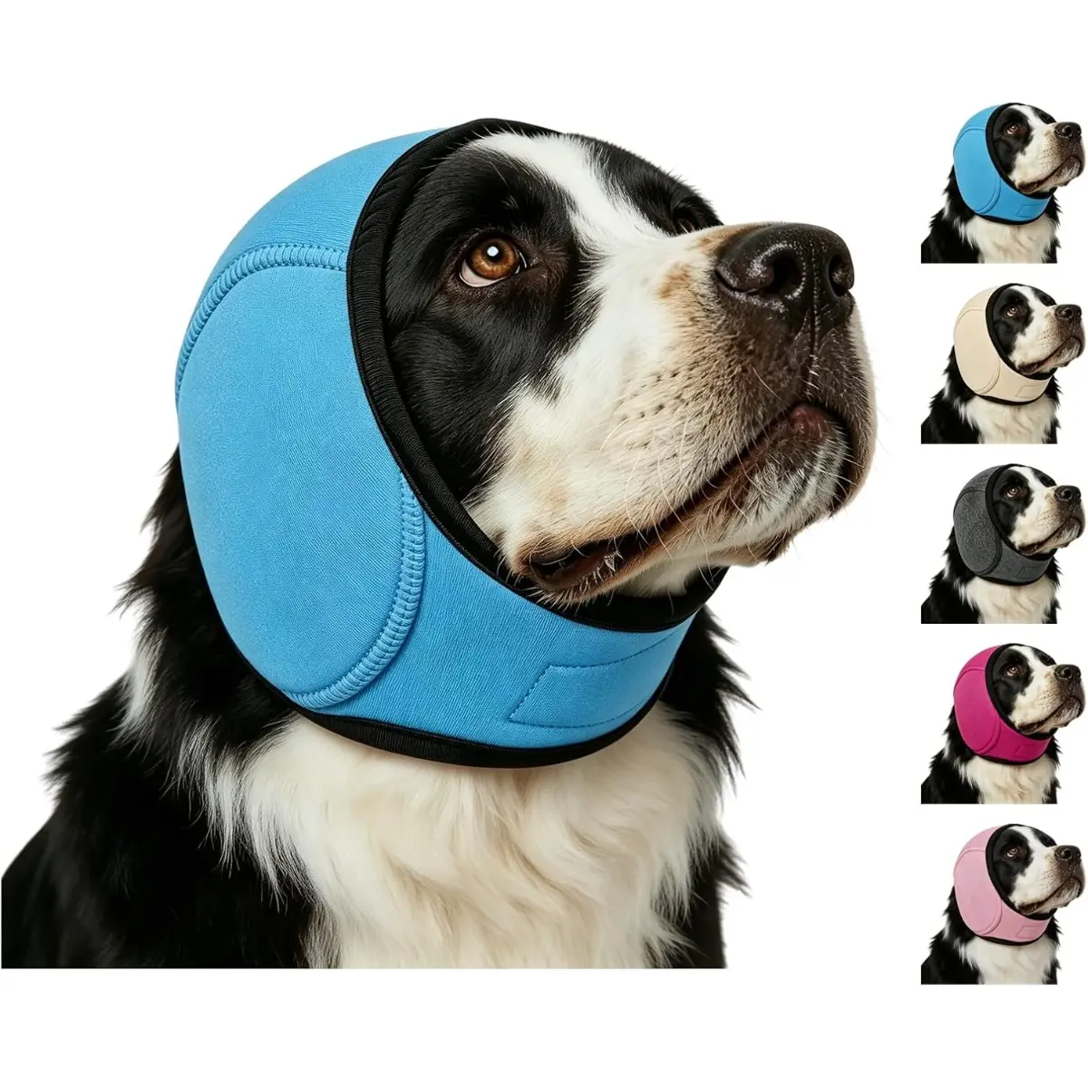 Large Dog Noise-Cancelling Hooded Sweatshirt with Soundproof Foam, Gentle Calming Compression, Adjustable Design, Anti-Shaking, Eases Storm/Firework Phobia, Suitable for Car Rides, Beauty Bathing & Swimming