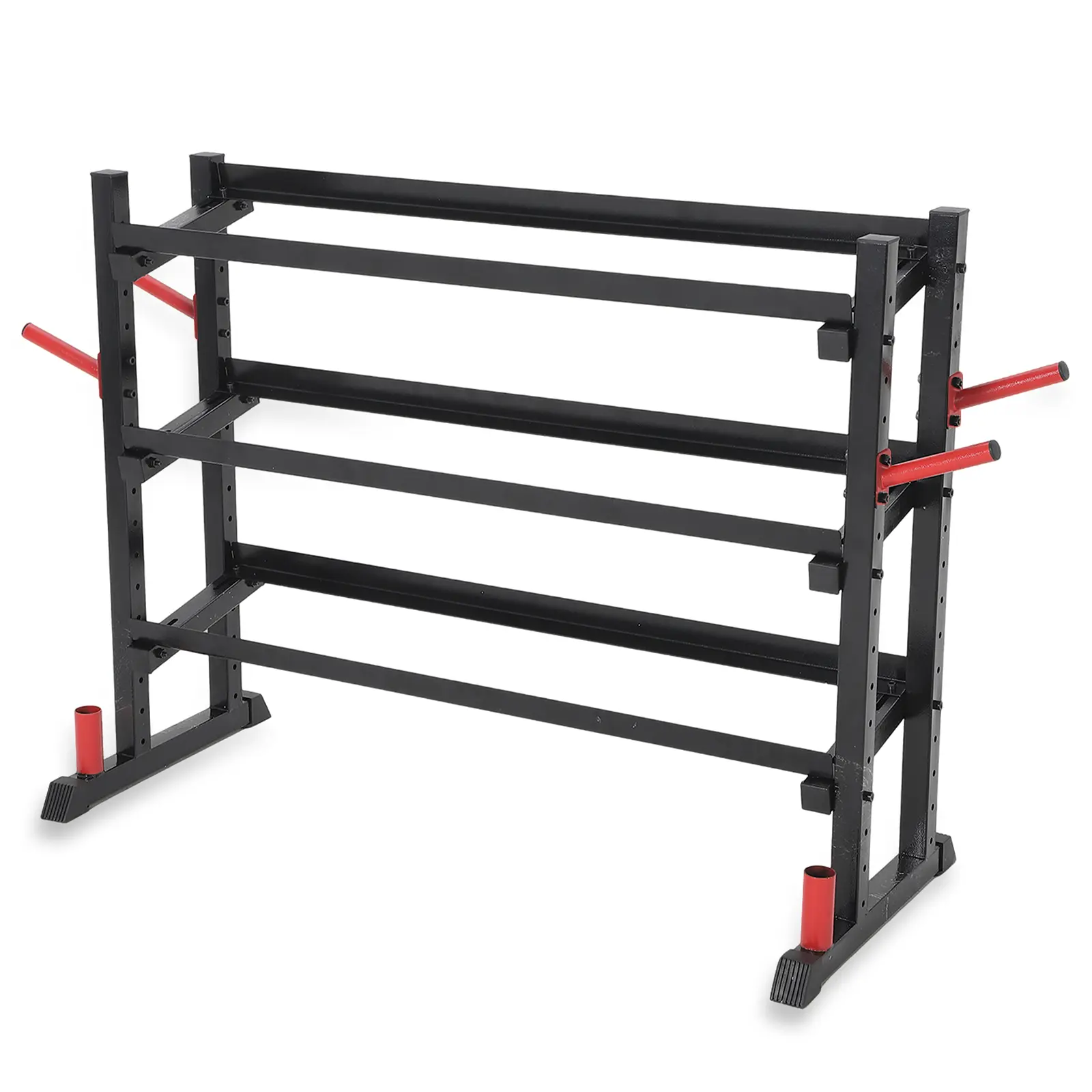 3-Tiers Dumbbell Rack, 1300LB Capacity Adjustable Weight Rack for Home Gym, H-Frame & Trapezoidal-Frame Weight Stand for Dumbells, Kettlebells, Barbells, Weight Plates