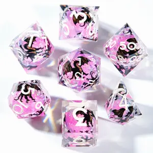 Dragon Dnd Dice Set 7 Pieces, Sharp Edge Dice for Role-Playing Games, Dragon & Dungeon D&d Gaming Accessories