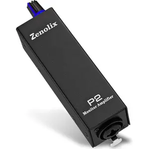 Portable In Ear Monitor Amplifier, Headphone Amp with XLR/TRS Inputs 3.5mm Output, Enhanced Sound Quality, Durable Belt Clip, Guitar Amplifier with Stereo/Mono Switch for Performers,Black