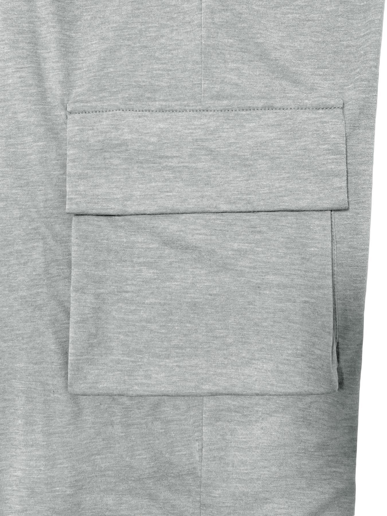 Women's Plain Flap Pocket Cargo Pants Knit, Casual Aesthetic Streetwear Wide Leg Trousers for Spring & Fall, Women's Bottoms for Daily Wear