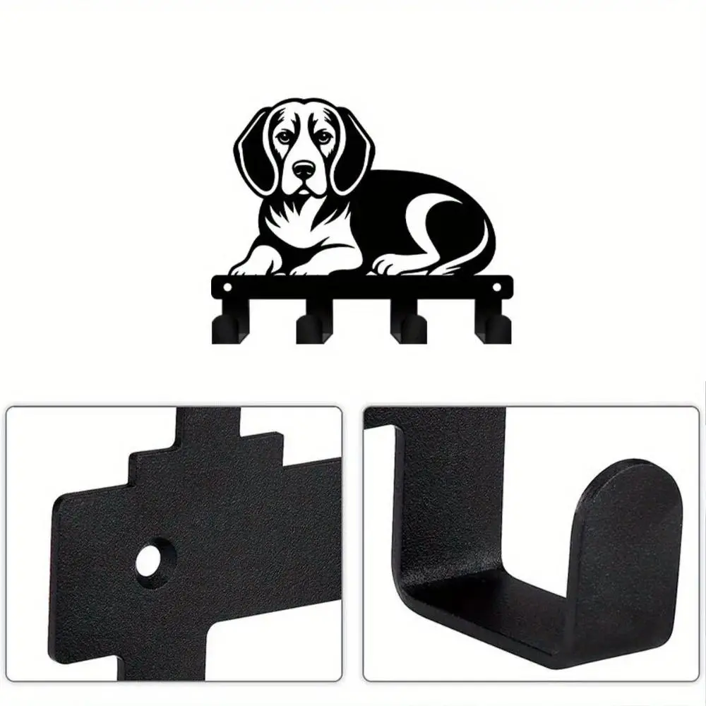 1pc Metal Beagle Hook Wall Decor, Cute Key Holder for Doorway Hat Ribbons for Office Kitchen Bathroom Porch