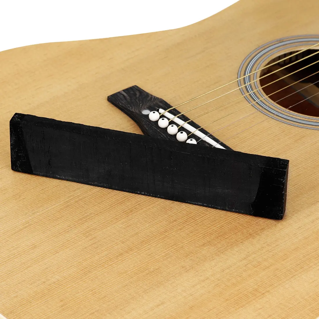 Y-83 Folk Guitar Ebony Bridge Material, 20-4.6cm Size, High-Quality Wood for Acoustic Guitars, Durable and Aesthetic Design