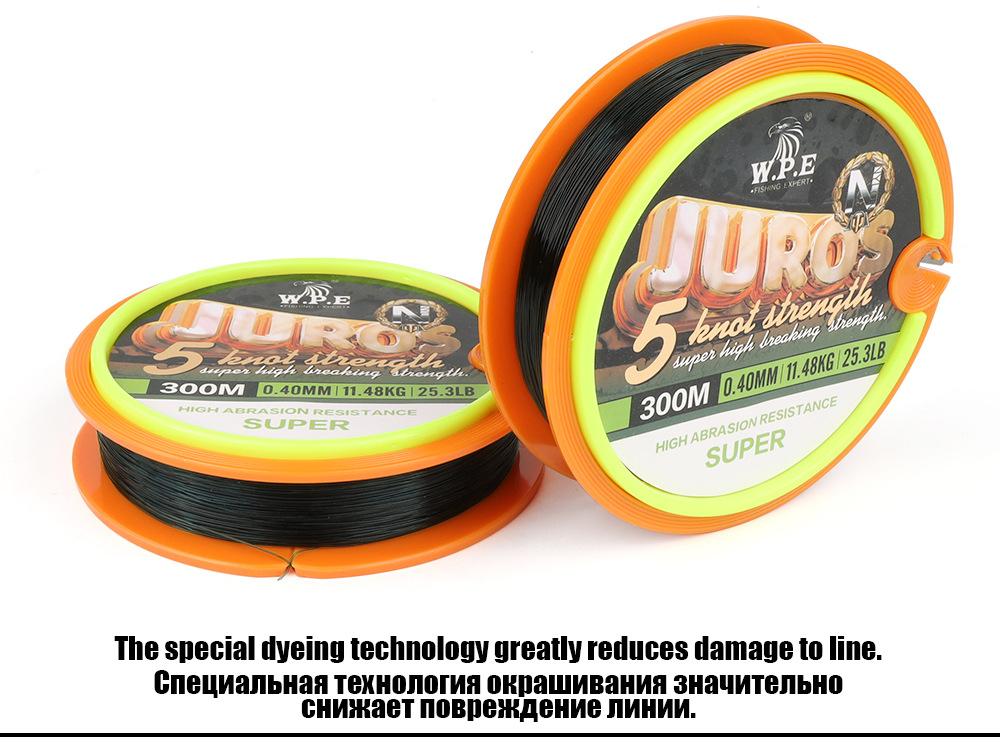 W.P.E Nylon Monofilament Fishing Line, Japanese Mono, Smooth High Strength Main Line 300m 500m 1000m