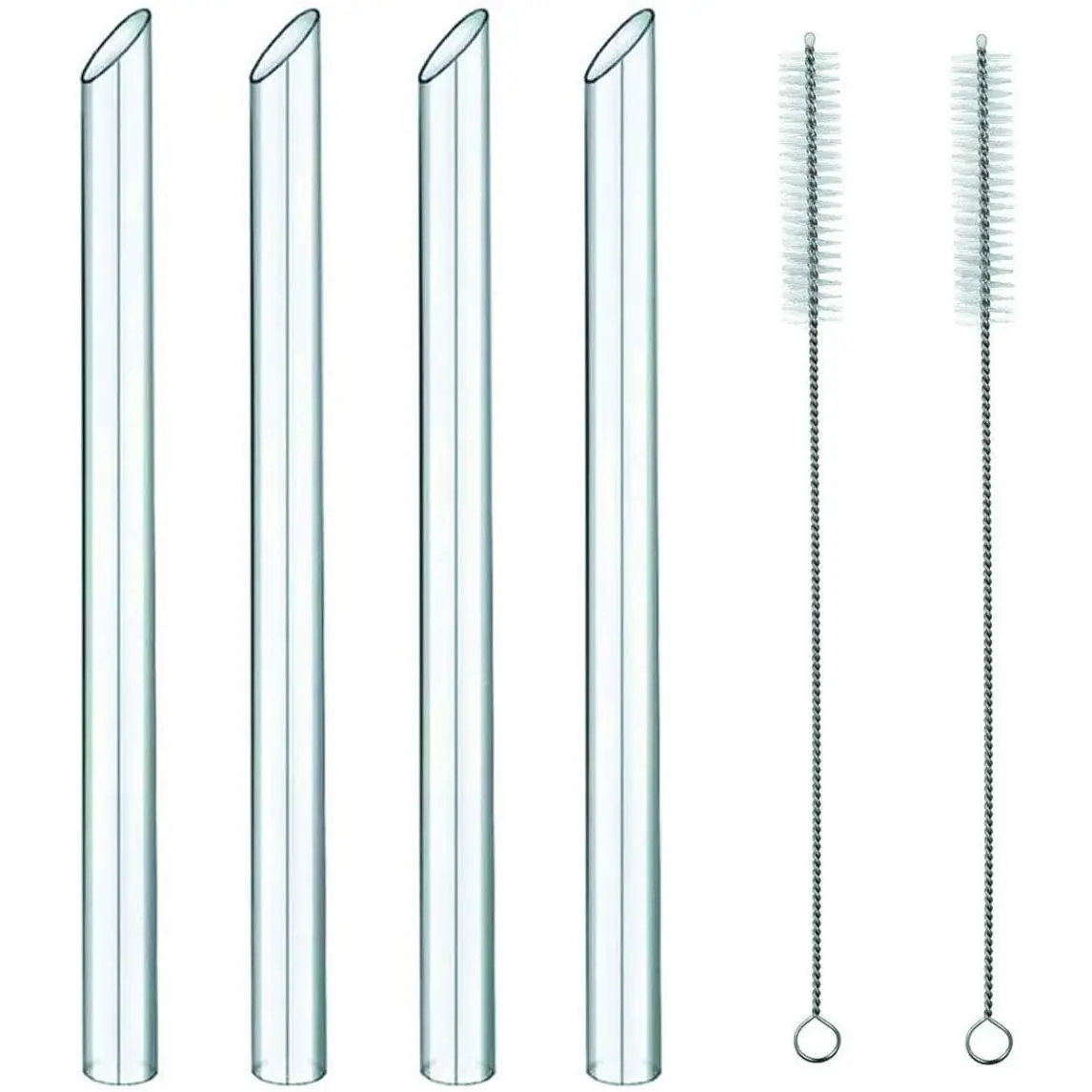Glass Wide straw Boba Drinking Straws  Straws Smoothie/Bubble /Milkshakes Straws with 2 Cleaning Brush & Carry Bag 14mm/8.85 in Environmentally Friendly (4/14mm)