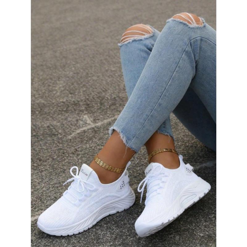 Women's Casual Commuter Sneakers - Breathable Upper, Lightweight Cushioned Sole, Athletic Fashion Trainers for Daily Wear, 2026 Fall Trend Shoes in Black, White, Khaki, Pink, Styled for Halloween Parties, Christmas Dinners, Women's Sneakers