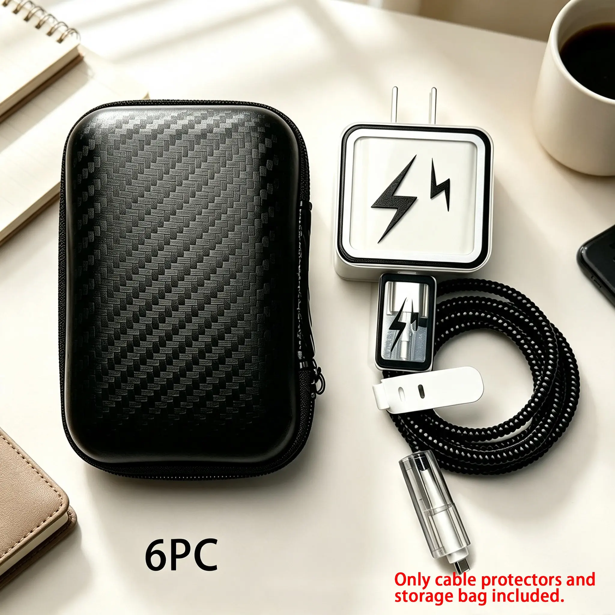 Lightning Charger Cable Protection Set (6-Piece), Compatible with Apple 20w/18w Chargers, iPhone 16 Pro Max/15/14/13/12/11, Anti-Break Design