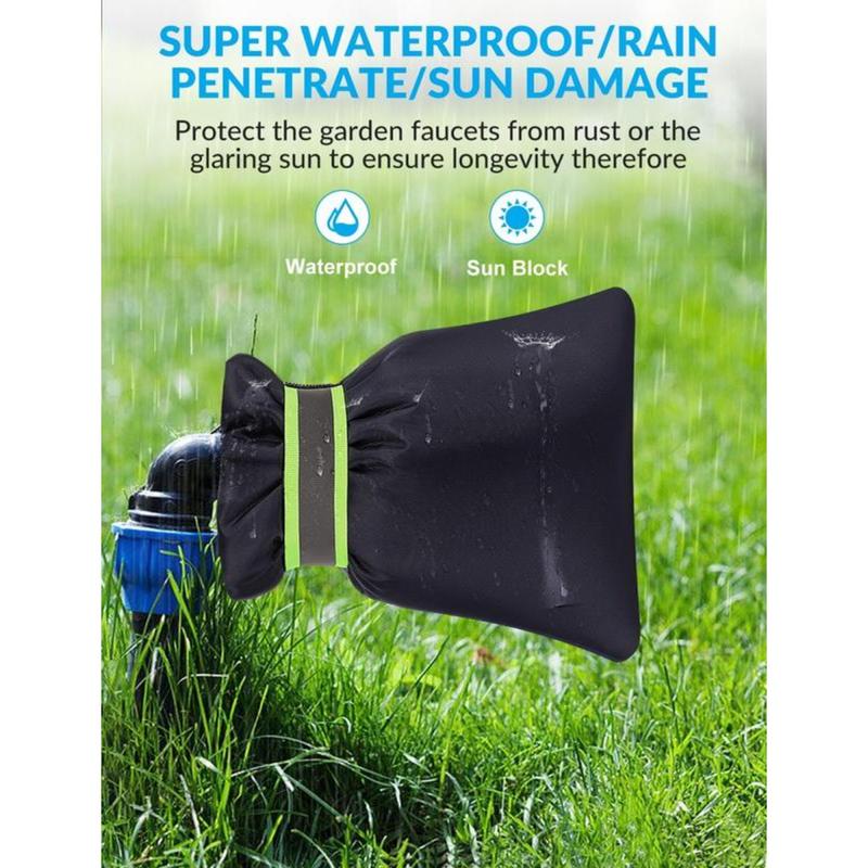 2 Pack Outdoor Faucet Covers for Winter 8.2" H x 5.9" W Freeze Protection Insulated Waterproof Spigot Cover Thicker Dual-Side 420D Oxford Cloth Flexible Hook-And-Loop Straps System Gift