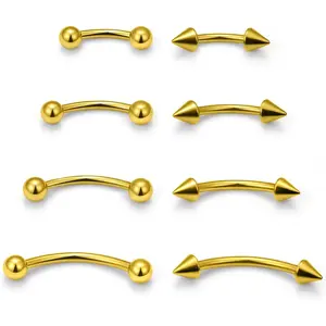 Eyebrow Piercing Jewelry Surgical Steel Curved Barbell Tiny Eyebrow Ring Vertical Labret Lip Jewelry Ear Rook Navel Small Belly Button Ring for Women Men 20g 16g 6mm/8mm/10mm/12mmGift.