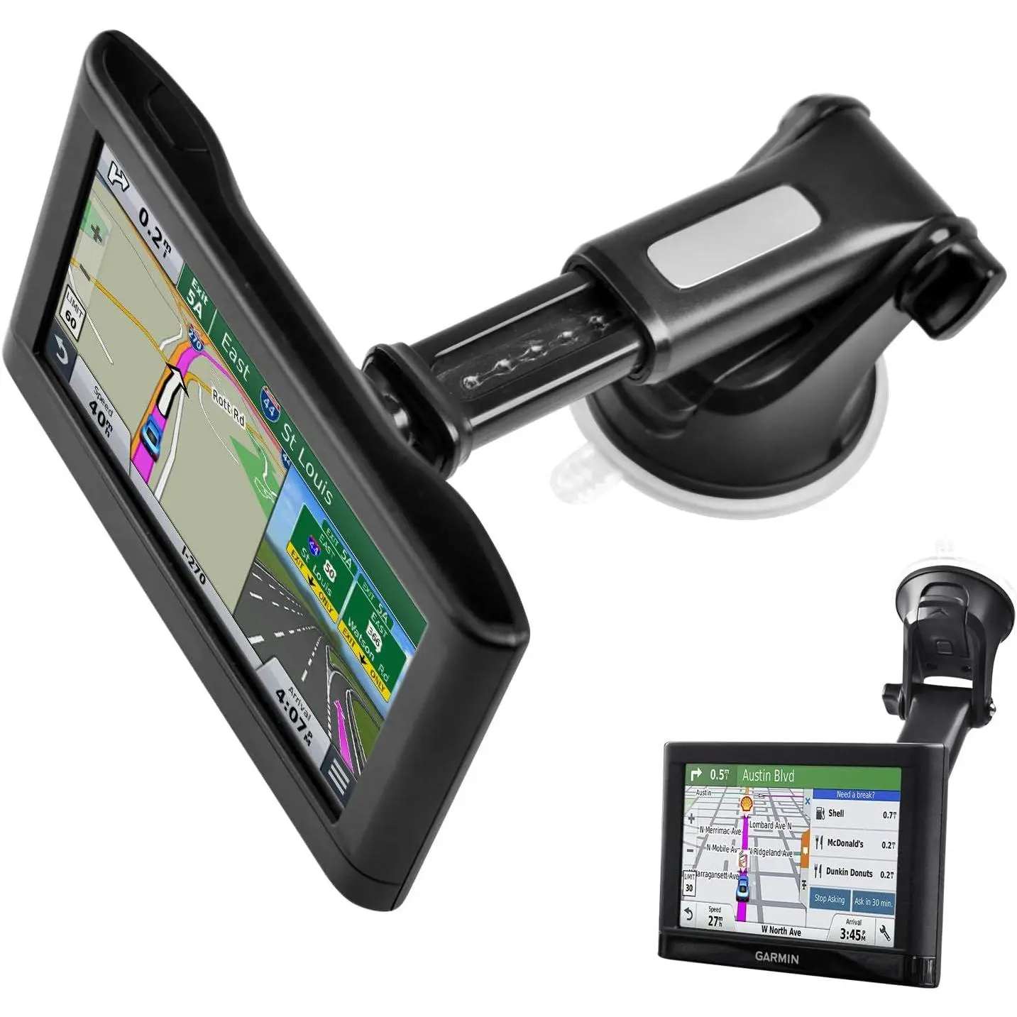 GPS Suction Cup Mount for  [Quick Extension Arm],  GPS  Ball Mount Dashboard Windshield  Holder for  Nuvi Dezl Drive Drivesmart Zumo Driveassist DriveLuxe RV