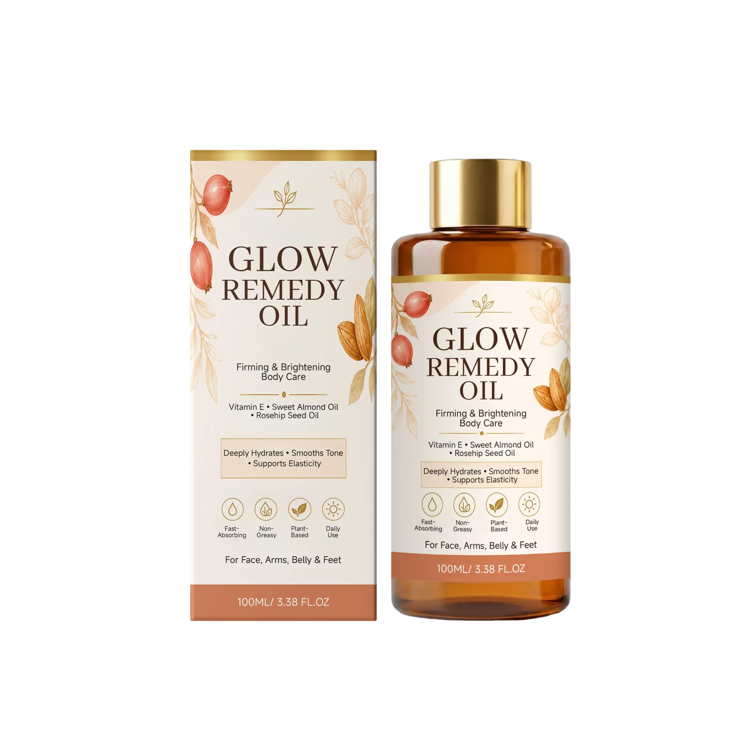 Glowing Shimmer Body Oil, Gentle Fast‑Absorbing Formula, Nourish Dry Skin, Soft Smooth Texture for Full‑Body Care