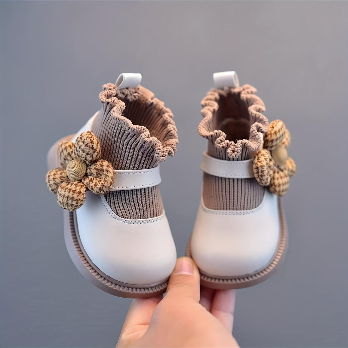 2026  [Toddler Walking Shoes] Girls' Shoes 1-2 Year Olds - Toddler Walking Shoes with Soft Soles - Baby Sock Shoes and Autumn - Princess Shoes - Sock Boots - Beautiful and Cute Four Seasons Baby Girl Ankle Boots