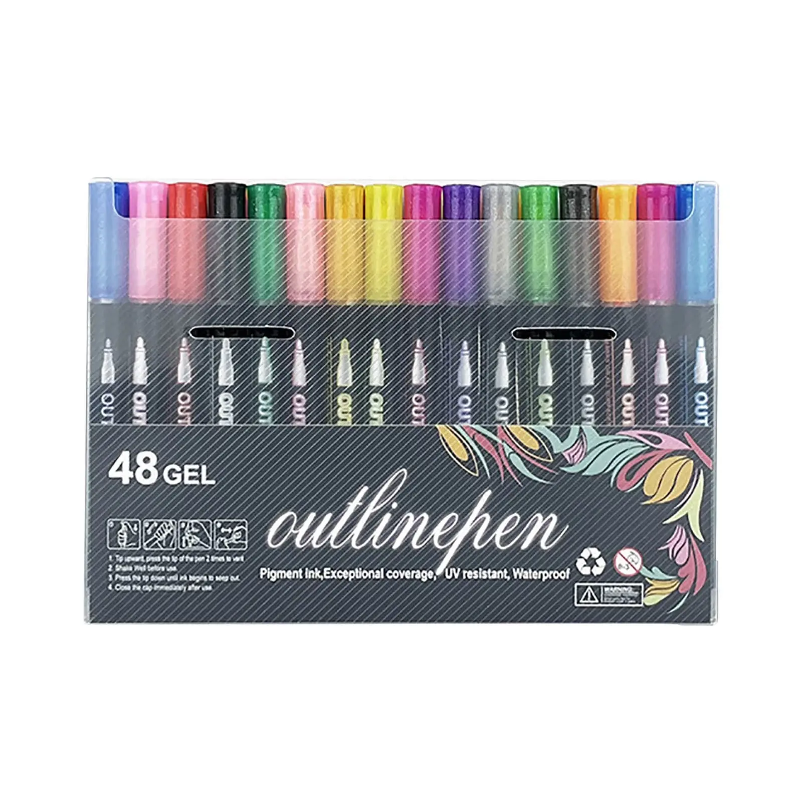 Clearance of savings!Double Line Outline Markers Marker Pens For Highlighting Pens Painting Glitter Pens For Guest Books 8ml on Clearance!