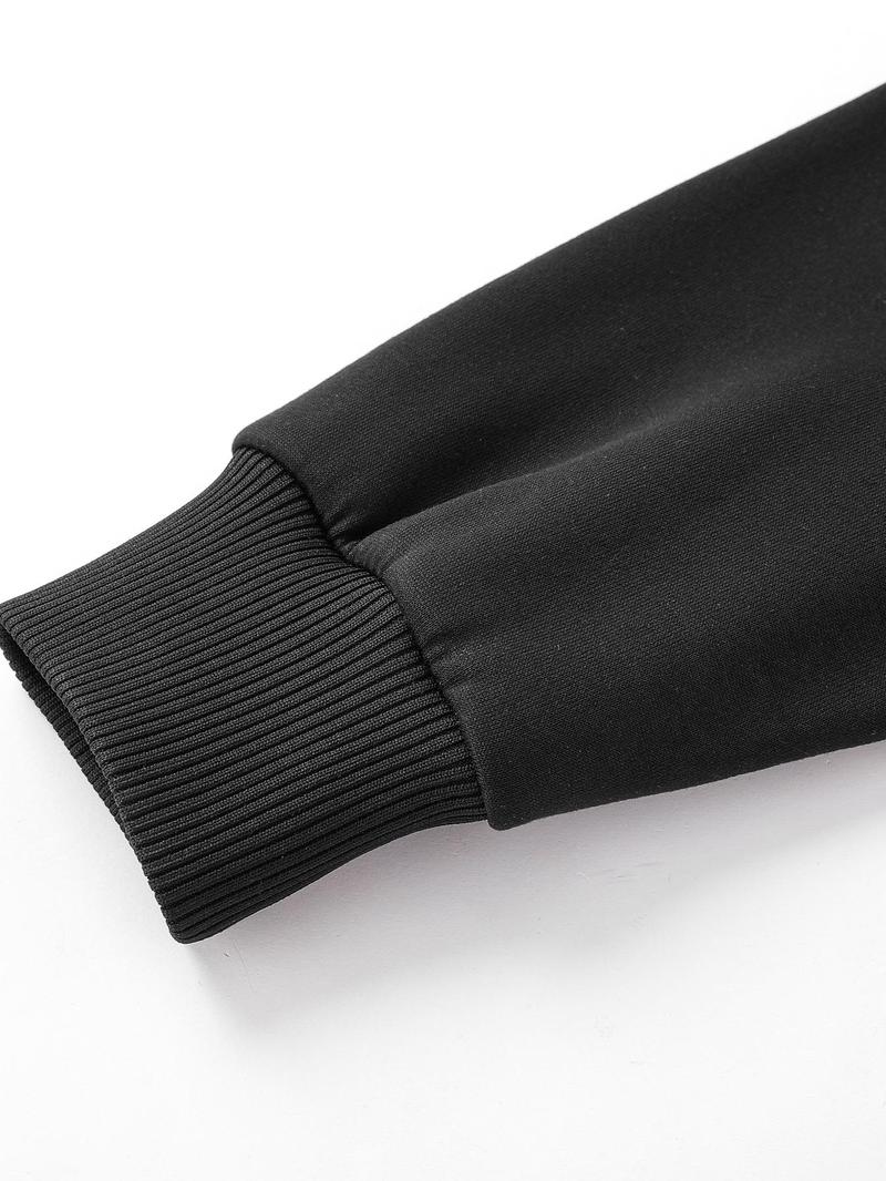 Women's Solid Zip Up Thermal Crop Hoodie, Casual Long Sleeve Hooded Sweatshirt for Winter, Women's Clothing for Daily Wear, Cropped Hoodie