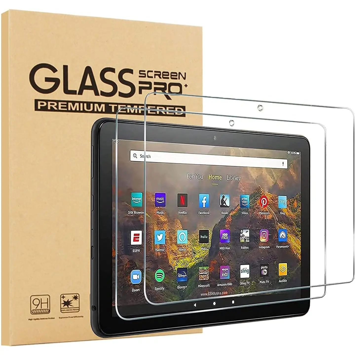 [2-- Fire  10 2021/10 /10  Pro/10 Plus Screen Protector, Anti-Scratch Anti-Fingerprint 9H Hardness Tempered Glass (10.1 Inch), 2021/2023 Released