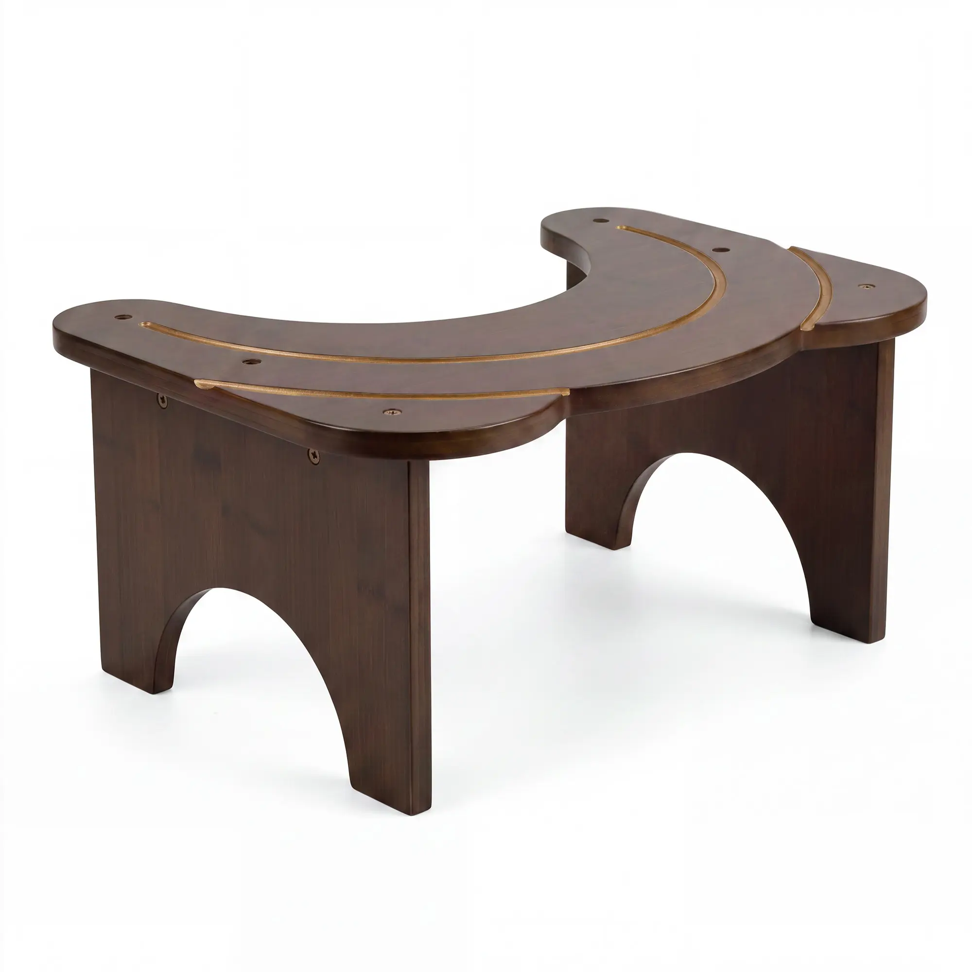 Sohochic 7 in Ergonomic Bamboo Toilet Stool - Non-Slip Indoor Bathroom Footstool for Better Posture - Space-Saving Size Natural Wood Step Stool