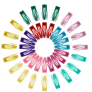 40 Pcs Double Grip Hair Clips Metal Snap Barrettes Non Slip for Women Hair Making Salon Supplies 10 Colors