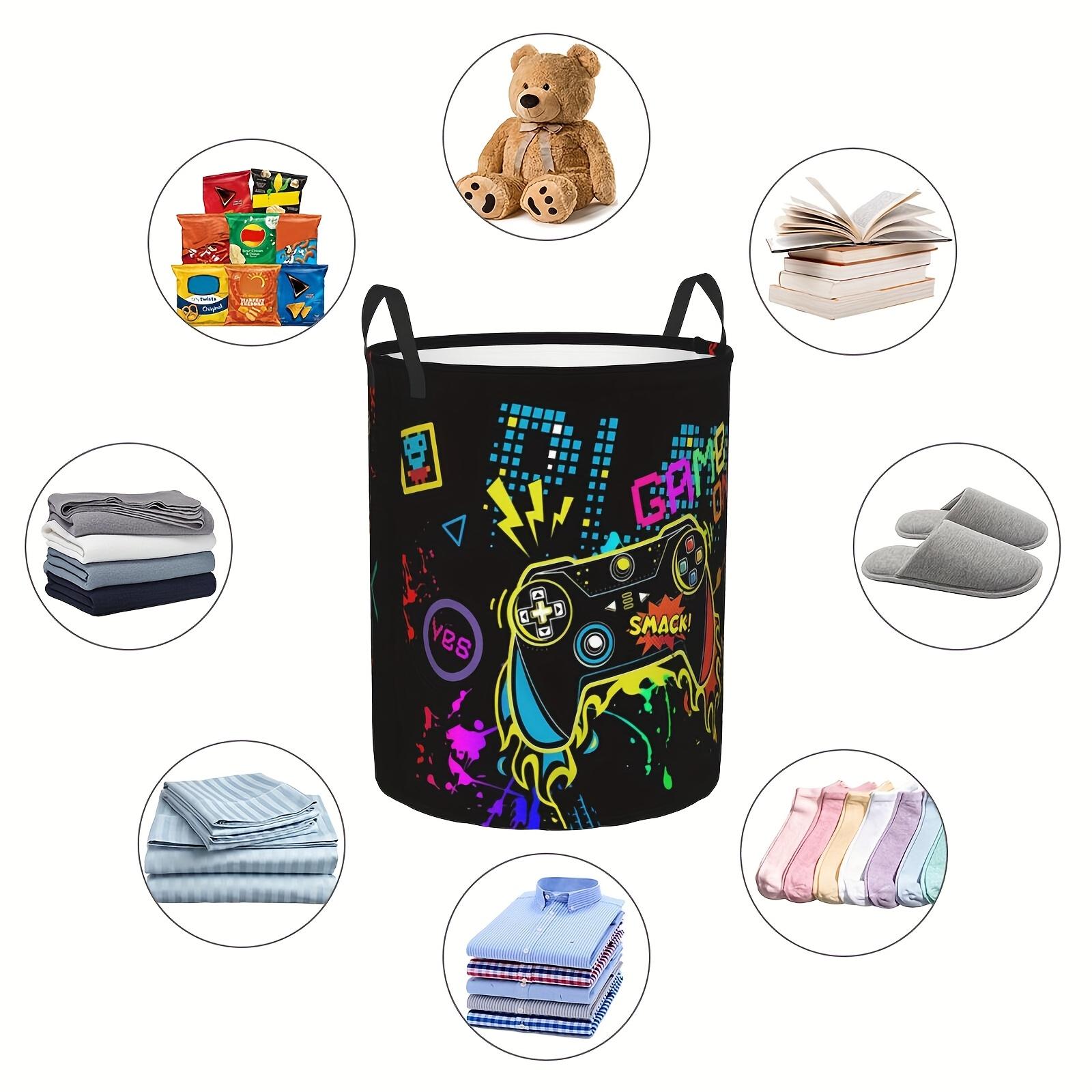 Foldable Game Controller Laundry Basket, Gamer Handheld Console Bedroom Laundry Hamper, Large Capacity Bathroom Storage Bag, University Dormitory Living Room Toy Organizer, Laundry Basket
