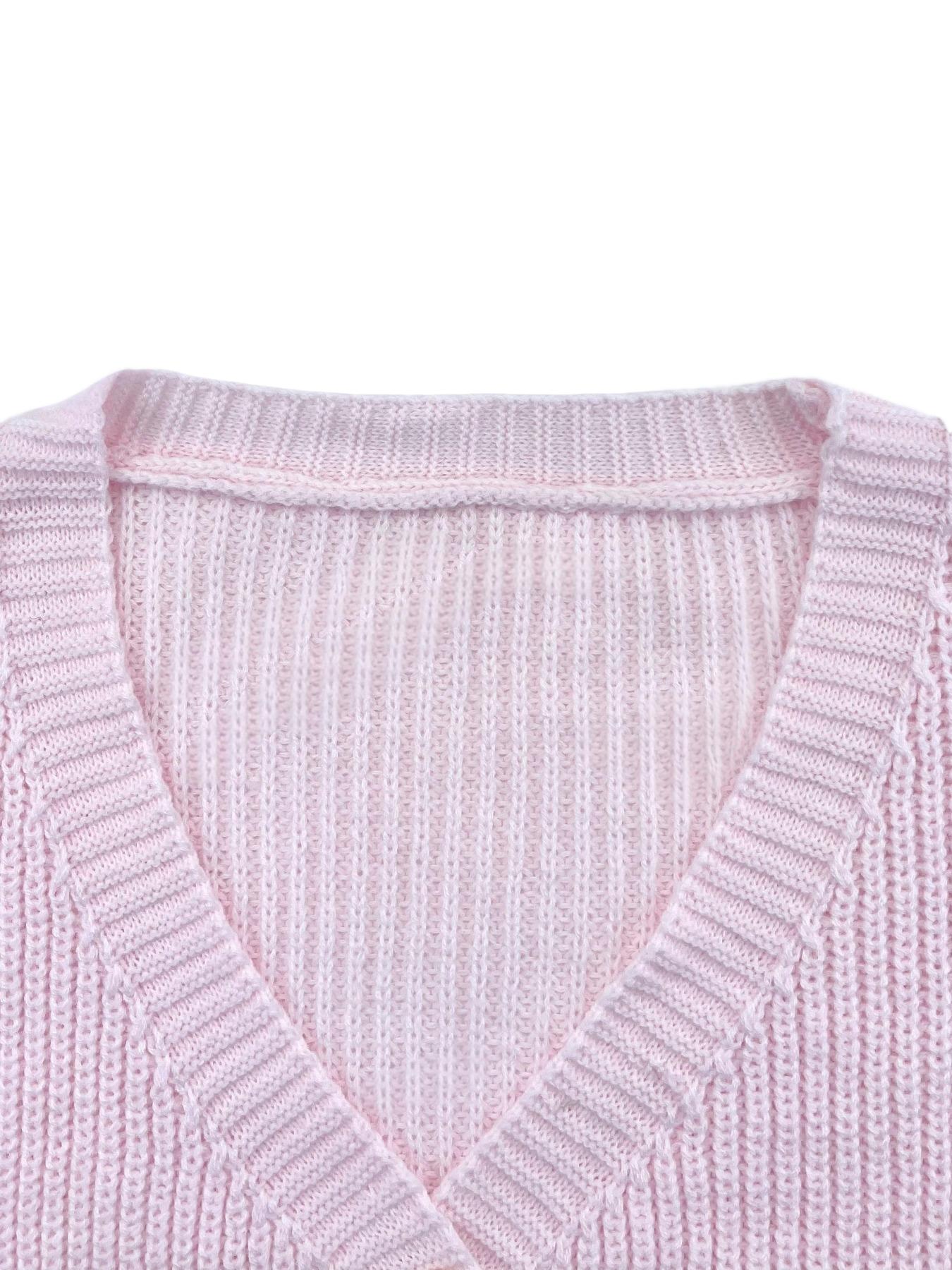 Women's Button Front Lantern Sleeve Loose Fit Cardigan Sweater, Autumn/Winter Casual Solid Color V Neck Lightweight Cozy Soft Fashion Knit Cardigan, Women Fall Outfit, Cute Sweater for Women, Women Winter Cardigan, Knitwear