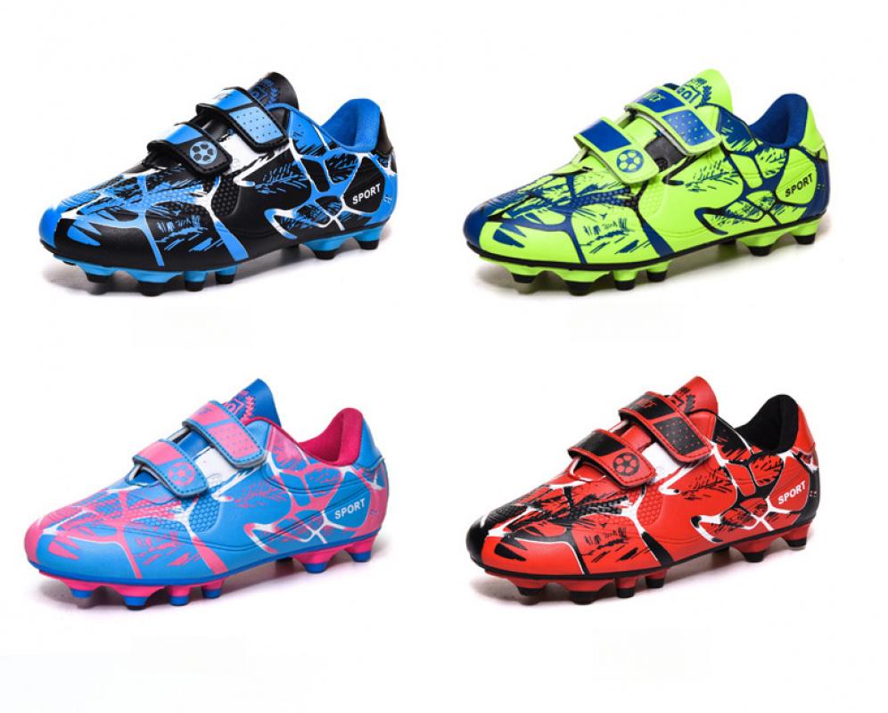 2026 football shoes with Velcro fasteners, large size, for children, boys and girls, with long and short spikes, suitable for primary and secondary school competitions and training, unisex
