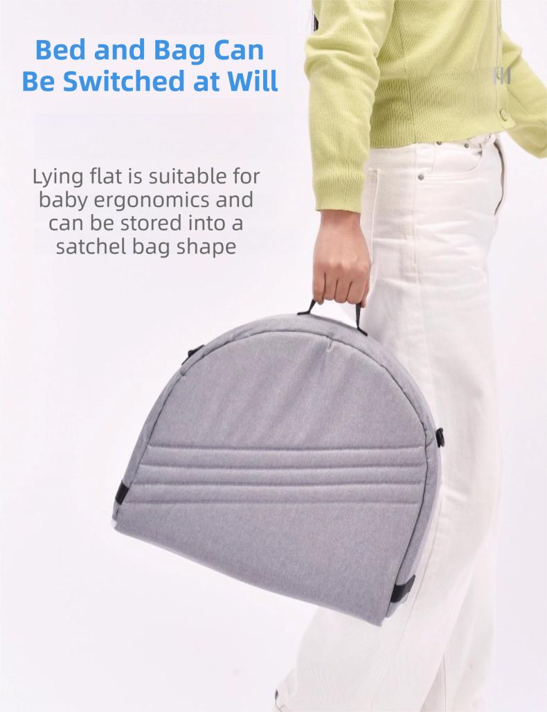 Portable Baby Bed in Bed for 0-12 Months Foldable Travel Infant Bassinet with Mosquito Net Canopy Breathable Mattress Safety Straps Carry Bag Backpack Design Includes 3 Hanging Toys