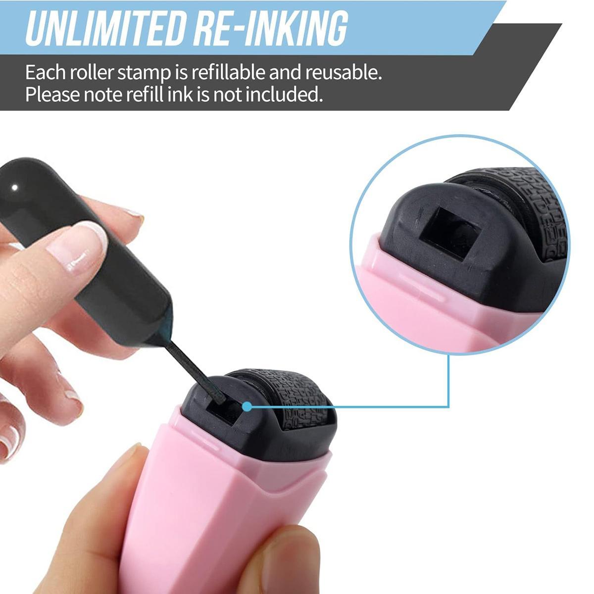 Identity Theft Protection Roller Stamp,1 Count Confidential Roller Stamp,Anti Theft,Privacy &Security Stamp,Refill Ink Designed for ID Blackout Security,Office Supplies