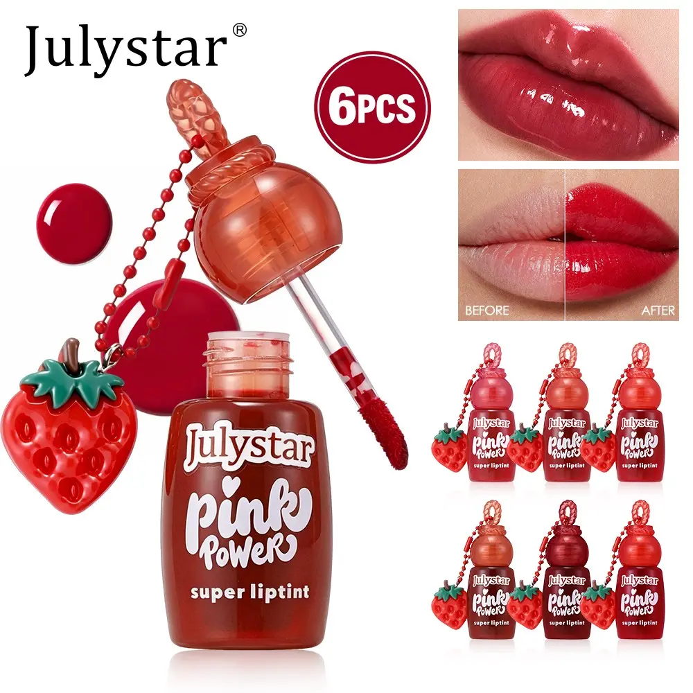 Women's Fashion Long-Lasting Moisturizing Dewy Lip Gloss, Perfect for Daily Makeup and Parties, Cute Strawberry Fruit Design, Easy to Carry