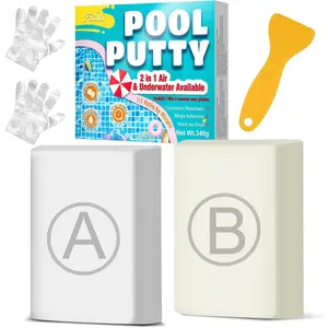 Pool Putty - 12oz 2 Part Epoxy Putty Clay - Pool Leak Repair kit Underwater, Under & Above Water Plaster for Pool, Leak/Crack Fix for Tile Fiberglass Concrete Cement & Other Surfaces