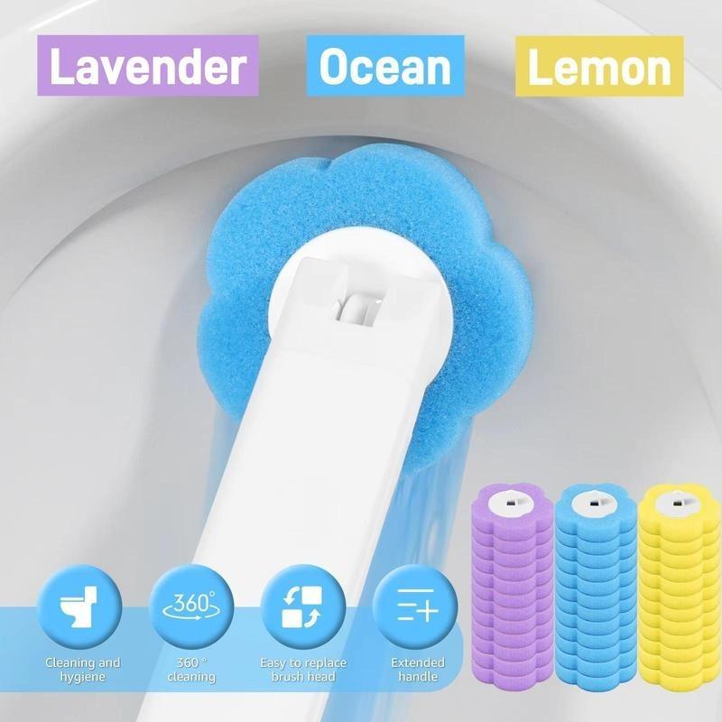 Disposable toilet brush replacement heads, 6 packs/12 packs, three-layer sponge brush heads, suitable for bathroom cleaning, a household essential, convenient and efficient. (Brushes not included) Disposable toilet brush replacement heads, 6 packs/12 packs, three-layer sponge brush heads, suitable for bathroom cleaning, a household essential, convenient and efficient. (Brushes not included)