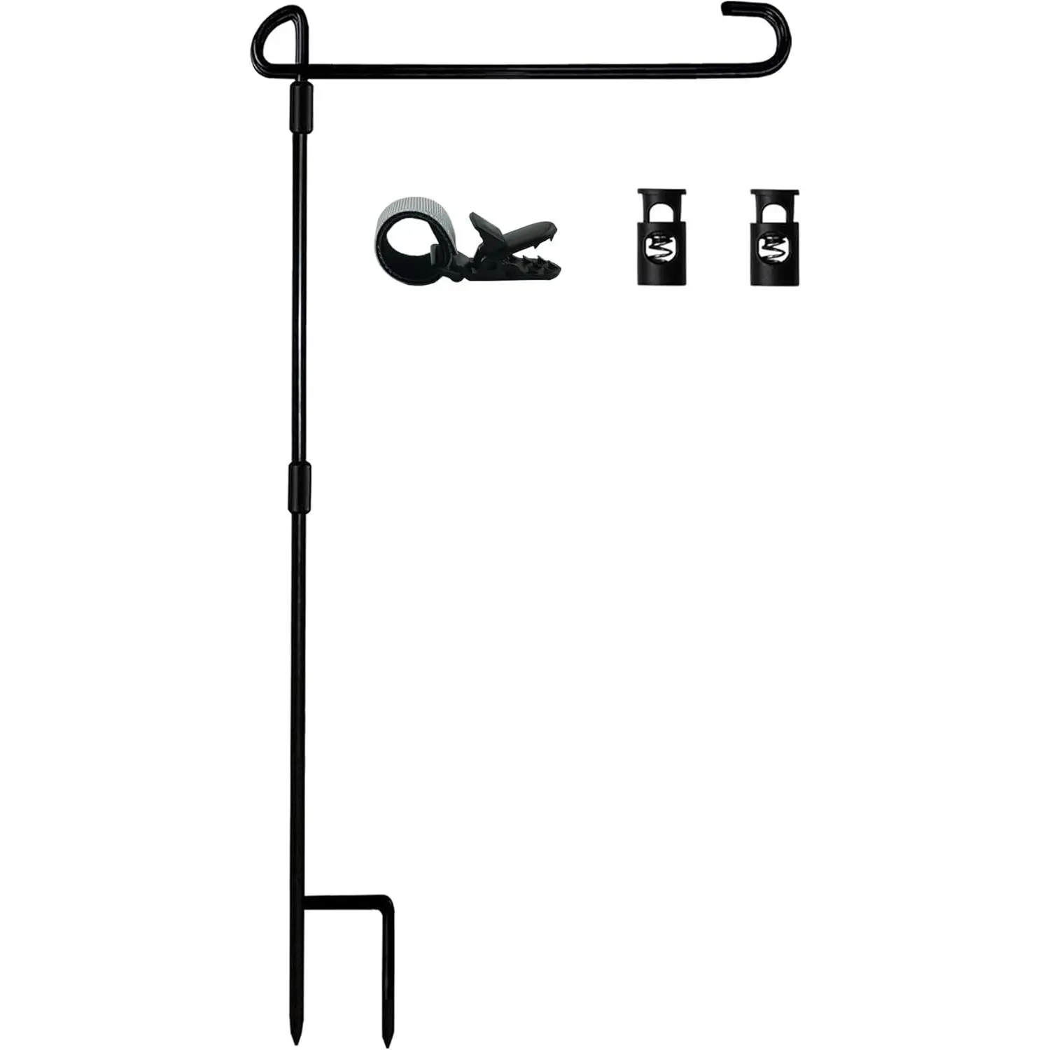 Garden Flag Stand-Holder-Pole with Flag Stopper and Clip Waterproof Powder-Coated Paint for House Flags,Decorative Yard Seasonal Flags