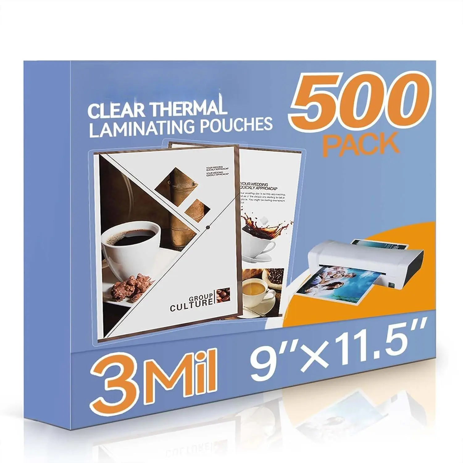 500 Pack Laminating Sheets, Holds 8.5 x 11 Inch Sheets, 3 Mil Clear Thermal Laminating Pouches 9 x 11.5 Inch Lamination Sheet Paper for Laminator, Round Corner Letter Size