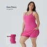 Halara Everyday Softlyzero™ Plush Backless 2-in-1 Flare Workout Plus Size Dress-Wannabe-Easy Peezy