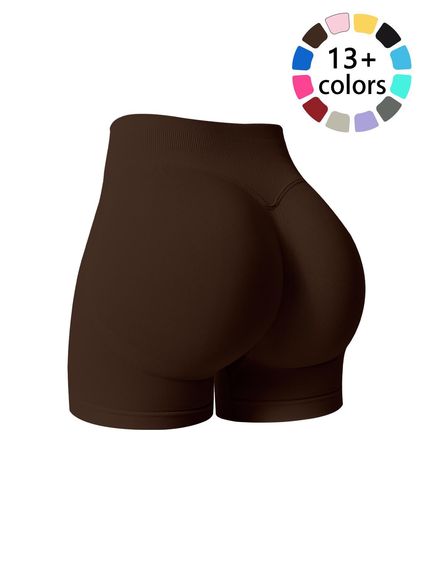 Women's Solid Color High Waist Gym Shorts, Breathable Comfortable Skinny Skinny Biker Shorts for Yoga Workout Running, Ladies Sportswear for Summer, Activewear, Tight Sports, Athletic Wear Shorts