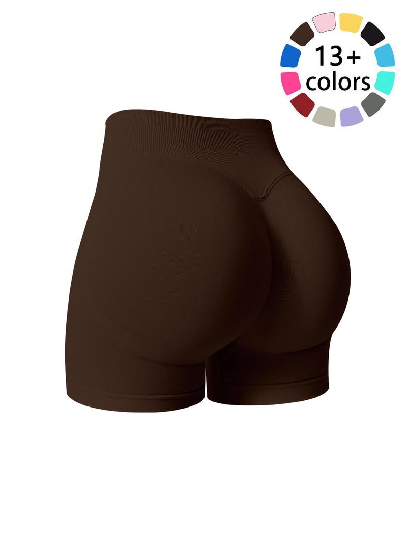 Women's Solid Color High Waist Gym Shorts, Breathable Comfortable Skinny Skinny Biker Shorts for Yoga Workout Running, Ladies Sportswear for Summer, Activewear, Tight Sports